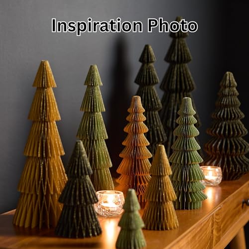 Winter Honeycomb Paper Trees, Set of 3 (Medium Set 3 Black) - color: Medium Set 3 Black