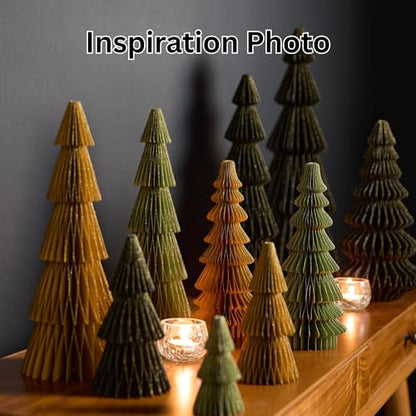 Winter Honeycomb Paper Trees, Set of 3 (Medium Set 3 Black) - color: Medium Set 3 Black