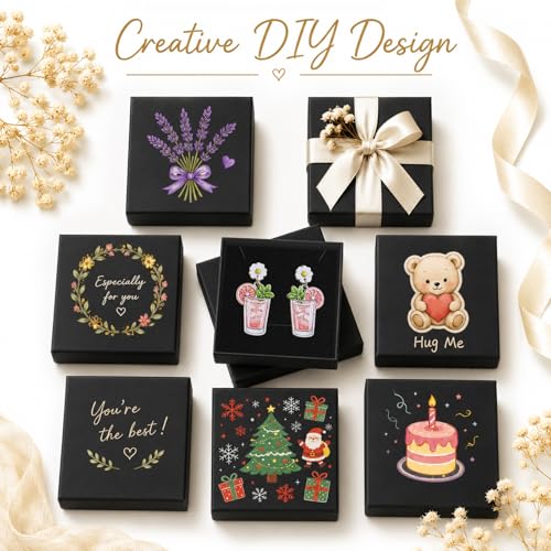 Jewelry Gift Boxes, 40 Pack 3.5x3.5x1 Inch, Black - color: Black, size: 3.5x3.5x1 Inch (Pack of 40)