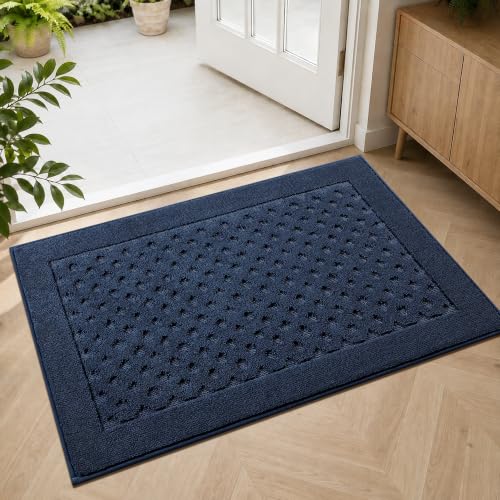 Dirt Trapper Door Mat 20"x 32", Non-Slip Entryway Rugs, Navy Blue - color: Navy Blue, size: 20" x 32"
