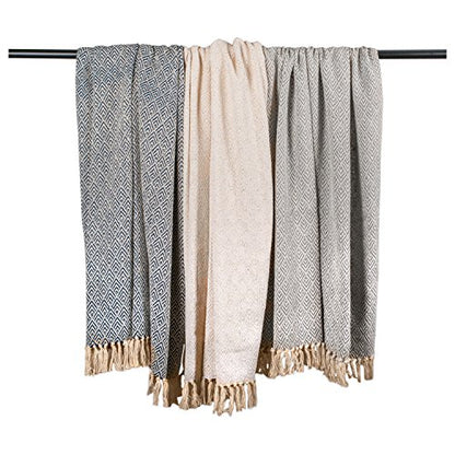 DII Diamond Throw Collection Cotton Woven, 50x60, White (Pack of 12) - color: White, size: 50x60" (Pack of 12)