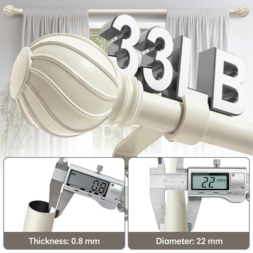 White Curtain Rods Set 2 Pack for Windows 72 to 144 Inch Long - color: White, size: 36"-150"|2 Pack