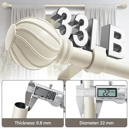 White Curtain Rods Set 2 Pack for Windows 72 to 144 Inch Long - color: White, size: 36"-150"|2 Pack