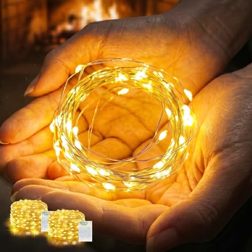 LitHome 2 Pack Fairy Lights Battery Operated, Each 20 FT 60 LED Warm White - color: Warm White, size: 2 Pack