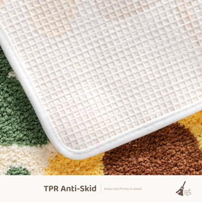 Molesun Sunflowers Bath Mat 16x31, Soft Absorbent Microfiber Bath Rugs - color: Sunflowers, size: 16" x 31"