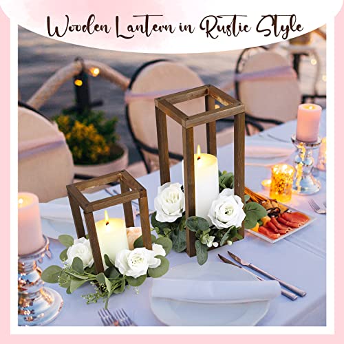 Yaomiao 12 Pcs Wooden Candle Lanterns Bulk