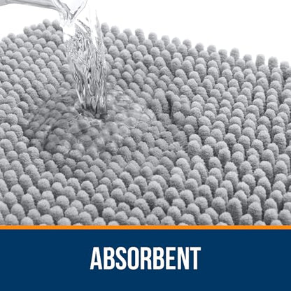OLANLY Toilet Rugs U-Shaped 20x20, Soft Absorbent Chenille Contour Rugs - color: Light Grey, size: 20" X 20" Contour Rug