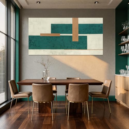 YETHEN WAL Mid Century Geometric Wall Art Modern Canvas Prints Large Green Aesthetic Art Prints for Bedroom Entryway Living Room 29x58 Inch - color: Green and Beige, size: 58"L x 29"W