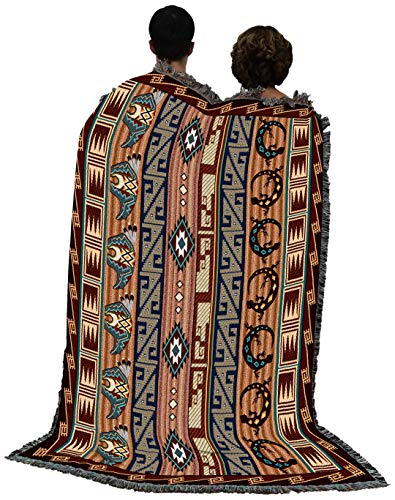 Pure Country Weavers Fetishes Blanket - Southwest Native American Inspired - Gift Tapestry Throw Woven from Cotton - Made in the USA (72x54) - color: Fetishes, size: Large