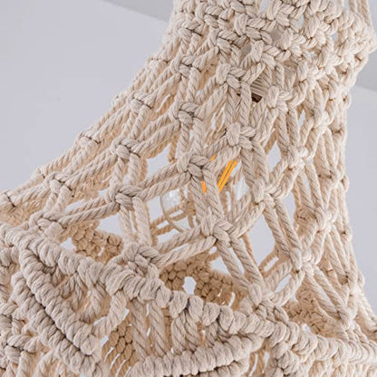 Boho Lamp Shade, Hanging Lamp with Handmade Macrame Lamp Shade - size: BOHO-02