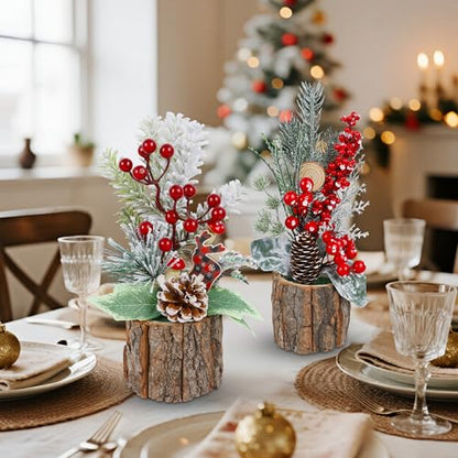 winemana Mini Christmas Trees Table Decorations for Indoor Office, 3 Pack - size: Style 6