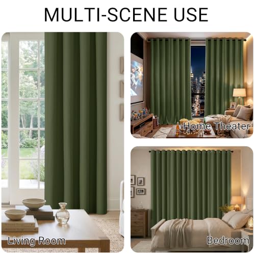 ChrisDowa Olive Green Blackout Curtains 45 Inches Long 2 Panels for Bedroom - color: Olive Green, size: 52"W x 45"L (Pack of 2)