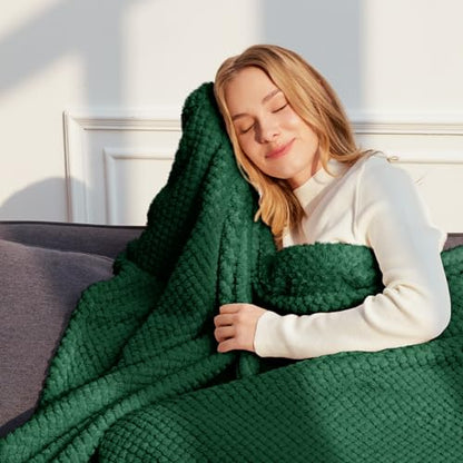 Whale Flotilla Soft Fleece Queen Size Bed Blanket, Emerald Green - color: Emerald Green, size: Queen(90x90 In)