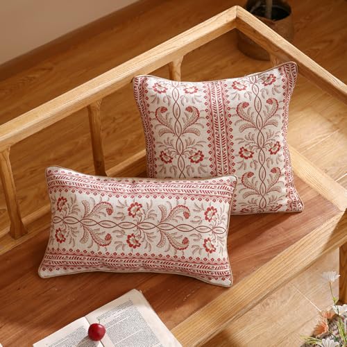 ISAENNE Designer French Square Throw Pillow Cover,Set of 2,18"x18" - color: Chamonix a, size: 18" x 18" (Pack of 2)
