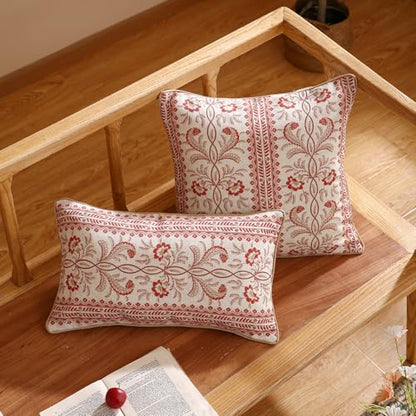ISAENNE Designer French Rectangle Throw Pillow Cover,Set of 2,20"x12" - color: Chamonix a, size: 20" x 12" (Pack of 2)