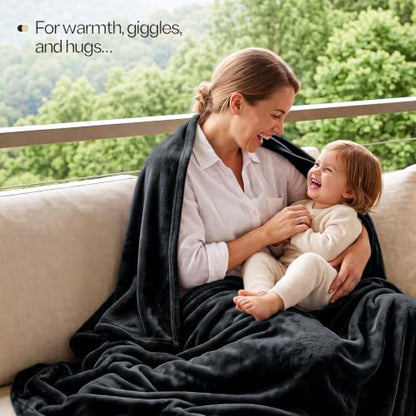 Soft Fleece Blanket for Bed Twin Size Black (60x80 Inch) - color: Black, size: Twin (60x80 Inch)