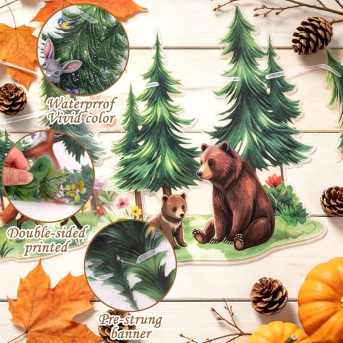 SUNBEAUTY Woodland Animals Banner 13.2FT Baby Shower Garland Party Supplies - color: Forest-2