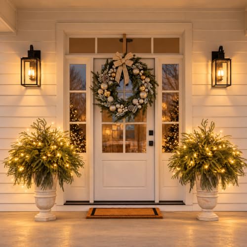 Enchanted Evergreen Pine with Lights, Norfolk Pine Stems, Lighted Branches - color: Green With Llight