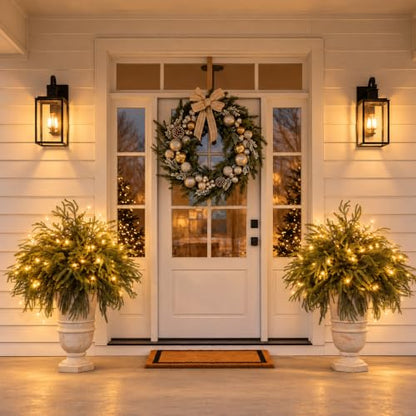 Enchanted Evergreen Pine with Lights, Norfolk Pine Stems, Lighted Branches - color: Green With Llight