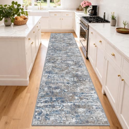 Hallway Runner Rug 3x10 Textured Non Slip Carpet Runner,Abstract Multi - color: Abstract-multi, size: 3' x 10' (Runner)