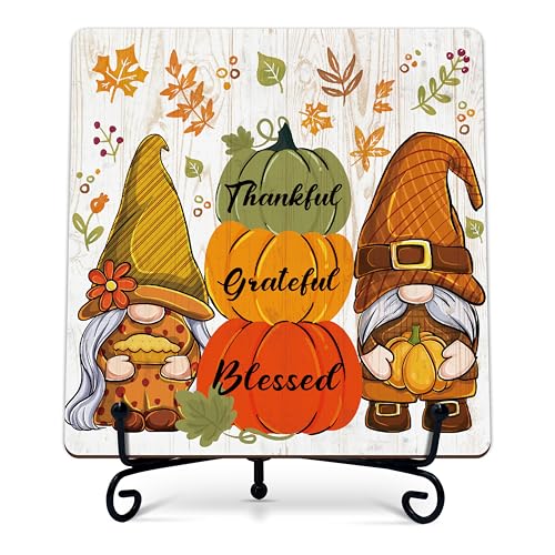 DETIHO Fall Decorations for Home, Thanksgiving Gift Centerpieces for Tables - style: THANKFUL GRATEFUL BLESSED
