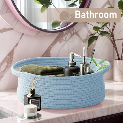 JMvicyroam Small Woven Basket, Empty Gift Basket, Blue/1 Pack - color: Blue, size: 1 Pack
