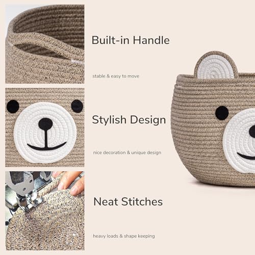 CherryNow Large Baby Basket for Gifts Empty, Cute Bear Design, Light Brown - color: Light Brown, size: 15.7"D x 10.5"H