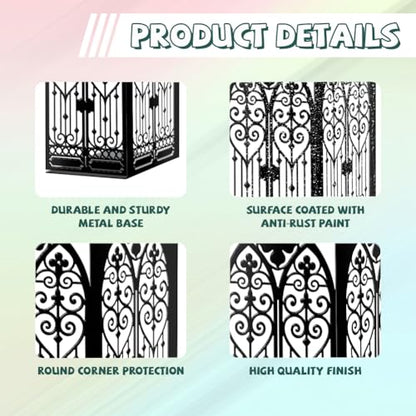 Peacoblue 5.5"x4.3"x8.3" Metal Bookends, Heavy Duty Book Ends for Shelves - style: Gothic Ornate Door