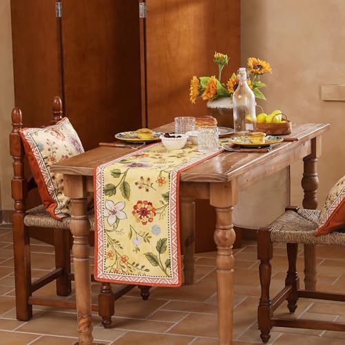 bilin gaier Designer French Linen Long Table Runner,102"x12"-Bellano - color: Bellano, size: 12"*102"
