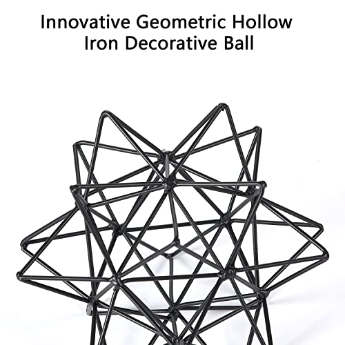 Metal Table Top Decor, 3D Metal Geometric Sculpture - color: Black
