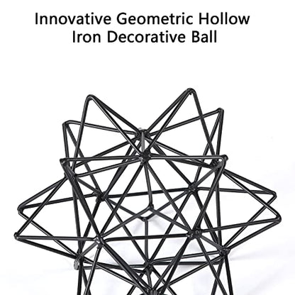 Metal Table Top Decor, 3D Metal Geometric Sculpture - color: Black