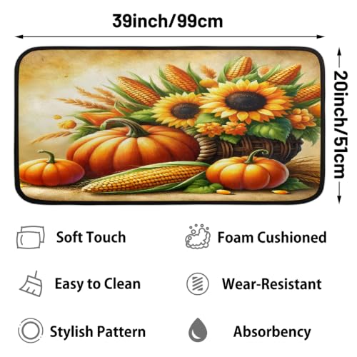 Pumpkin Kitchen Rug Non-Slip Indoor Carpet Absorbent Welcome Mat - color: B:b-11