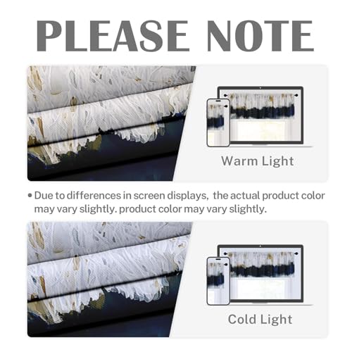 Emvency Valances for Windows, 2 Pack, 52x18 Inch, Gold Navy - color: Abstract Painting Blue, size: 52"W x 18"L (Pack of 2)