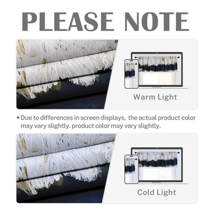 Emvency Valances for Windows, 2 Pack, 52x18 Inch, Gold Navy - color: Abstract Painting Blue, size: 52"W x 18"L (Pack of 2)