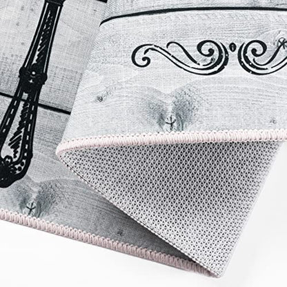 Carvapet 2 Piece Kitchen Mat Set Light Grey Farmhouse Washable Non Slip - color: Light Grey