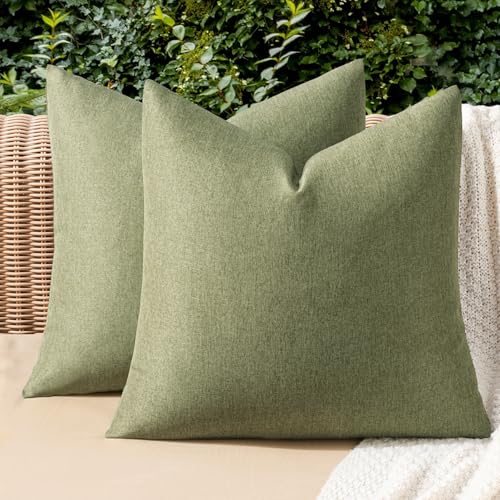 MIULEE Decorative Outdoor Pillow Covers Christmas 18x18 Dark Green - color: Dark Green, size: 18" x 18" (Pack of 2)