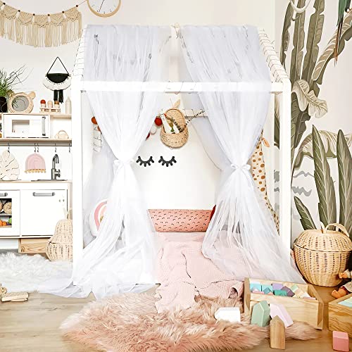 NICETOWN Kids Bed Canopy for Nursery - Decorative Soft Voile Sheer Window Scarf DIY Ascot Top Bed Scarf for Princess/Baby (White, W114 x L160, 1 Panel) - color: White, size: 114"W x 160"L (Pack of 1)