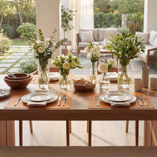 Artoid Mode Rust Faux Leather Placemats Set of 4 - color: Rust, size: 12" x 18", Rectangular Set of 4