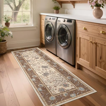 GarveeHome 2x6 Washable Runner Rug Brown Non Slip Kitchen Runner - color: Brown, size: 2' x 6' (Rectangular)