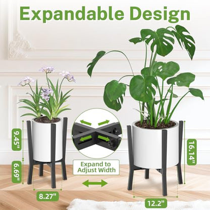 iDavosic.ly Adjustable Metal Plant Pot Stand, Fits 8-12 Inch Planter, Black - color: Metal Black, size: 1 Pack