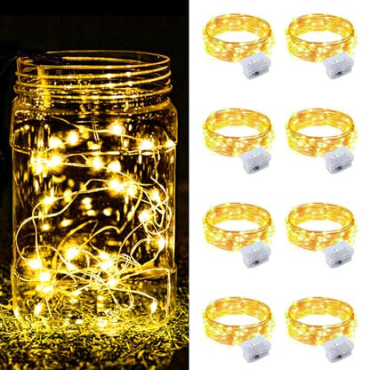ZGWJ 8 Pack Warm White Fairy Lights, Mini String Lights - color: Warm White, size: 8P