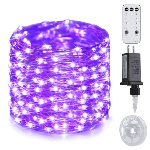 JMEXSUSS 200 LED Purple Fairy Lights Plug in - color: Purple, size: 66FT 200LED