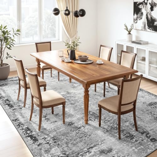 Kelarea Washable Area Rug 6x9, Non-Slip Low Pile Abstract Grey - color: Light Grey, size: 6' x 9' (Rectangular)
