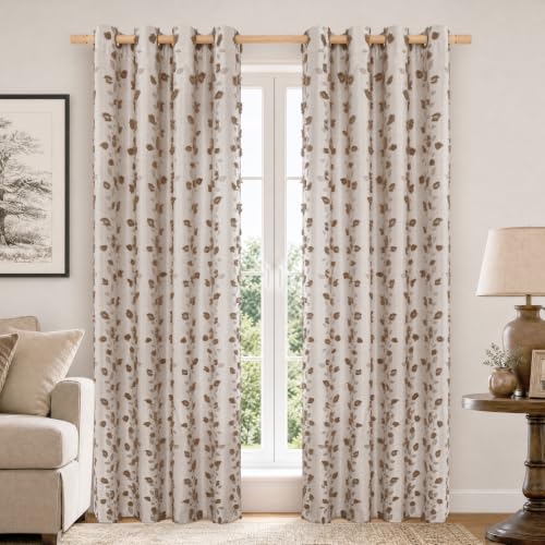 BGment Brown Fall Linen Curtains for Living Room 84 inches Long - 2 Panels - color: Brown, size: 52"W x 84"L (Pack of 2)