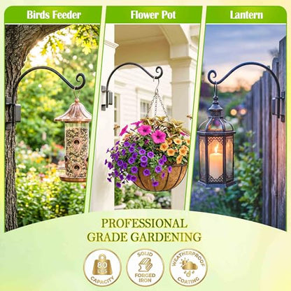 Lifyzoon Swivel Plant Hanger Outdoor: 22Inch Heavy Duty Plant Bracket Hook - size: 22 Inch