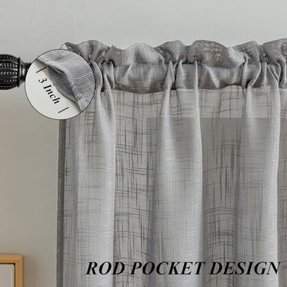 Beda Home Tassel Linen Textured Swag Curtain Valance, Grey, 36 x 63 in - color: Grey, size: 36"W x 63"L (Pack of 1)