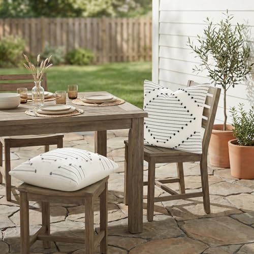 Mecatny Boho Outdoor Throw Pillow Covers 22x22 Set of 2 Beige & Grey - color: Beige and Grey, size: 22" x 22" (Pack of 2)