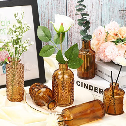 Bud Vases Set of 30 in Bulk Amber Glass Bud Vase