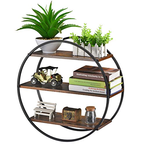 Circle Shelf Wall Decor, 3 Tier Decorative Round Wall Shelf - size: Circular