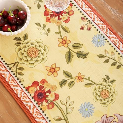 bilin gaier Designer French Linen Long Table Runner,102"x12"-Bellano - color: Bellano, size: 12"*102"